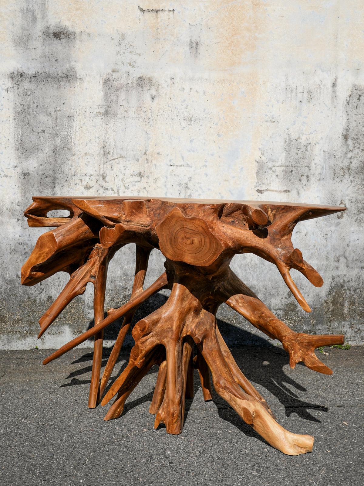 Johann Hand Crafted Teakroot Console, 47"