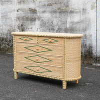 Rattan Chest with Green Accent