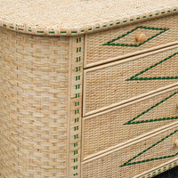 Rattan Chest with Green Accent