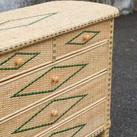 Rattan Chest with Green Accent