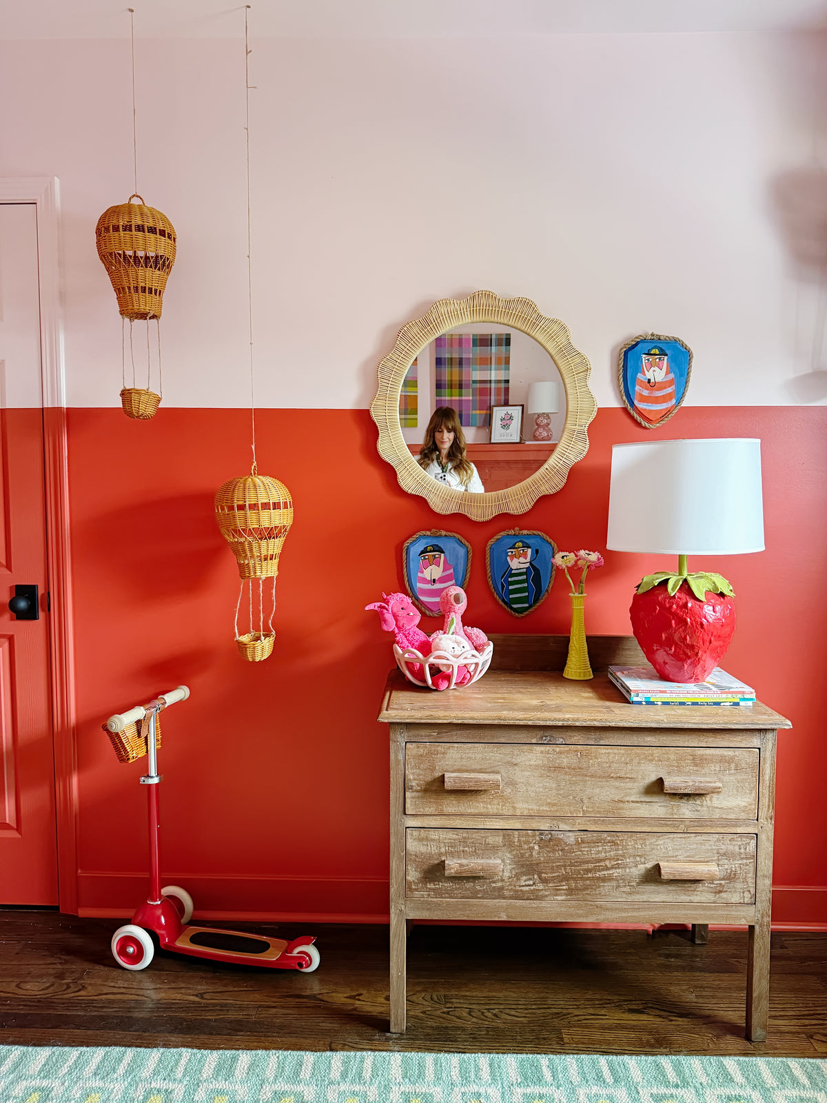 Wicker Weave Round Mirror