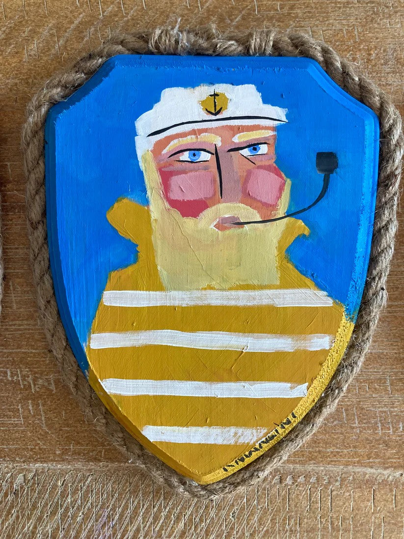 Original Roped Sea Captain Shield Wall Art - Orange