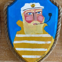Original Roped Sea Captain Shield Wall Art - Orange