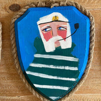 Original Roped Sea Captain Shield Wall Art - Green