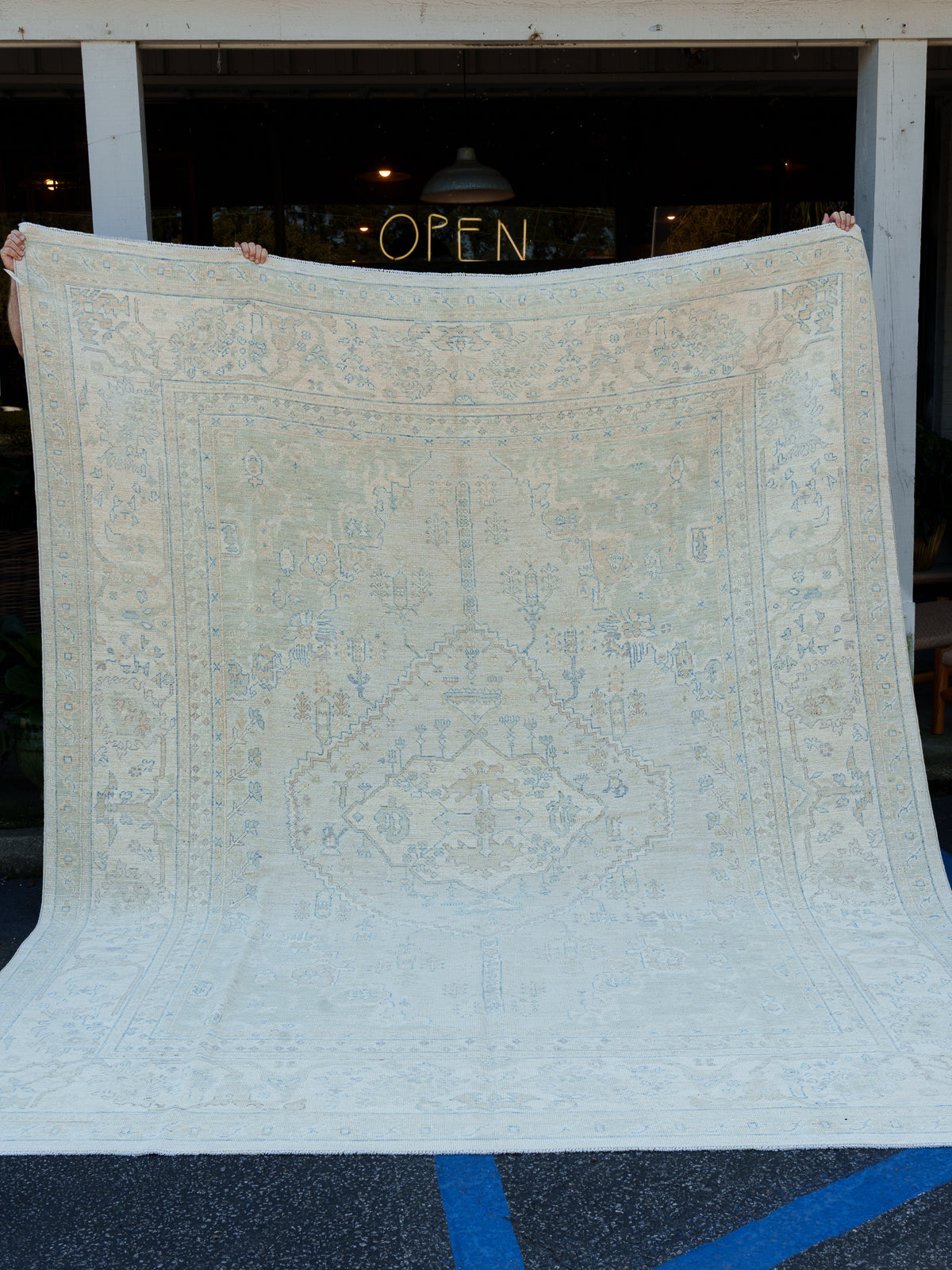 Modern Oushak Rug, 9'1" x 11'8"