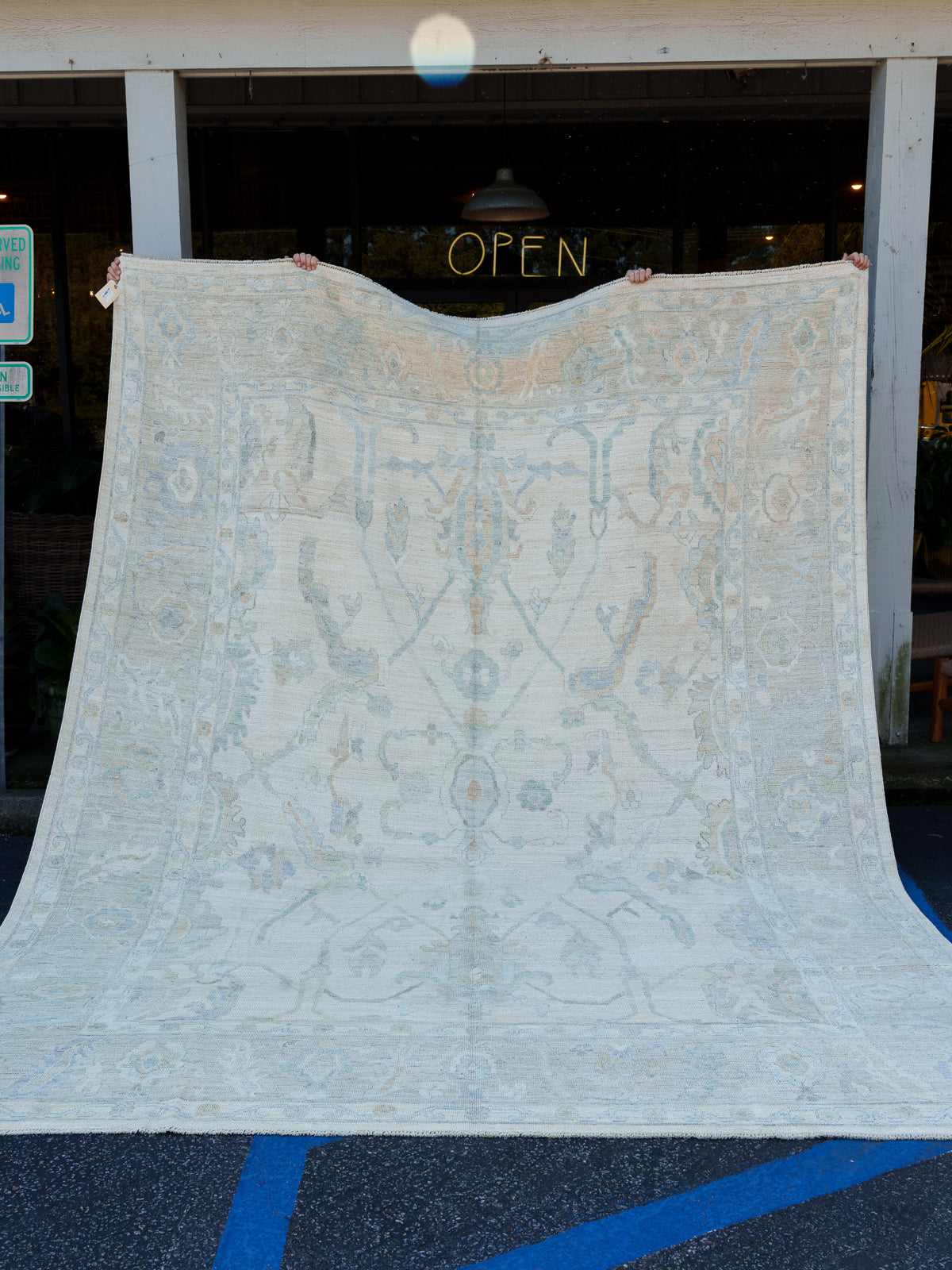 Modern Oushak Rug, 9'3" x 12'