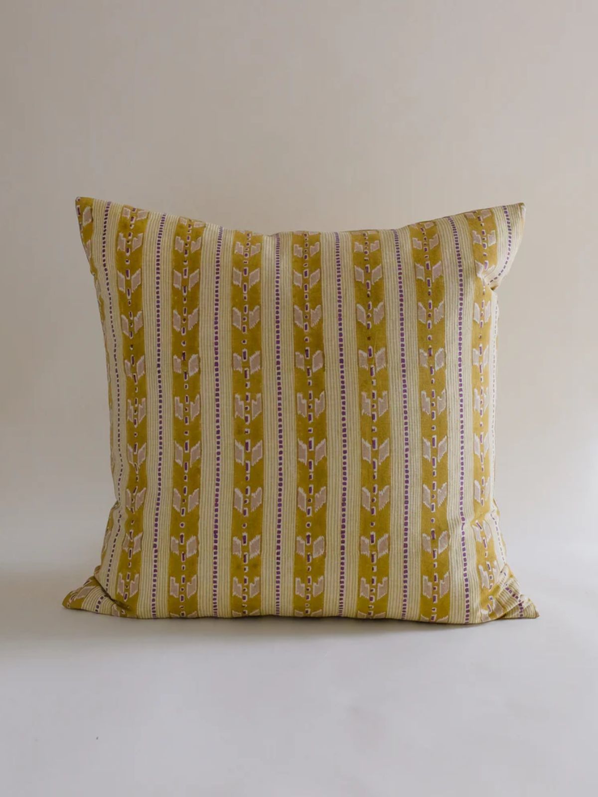Kaveri Olive Block-Printed Pillow Cover