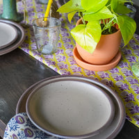 Rumi Blue & Plum Block-Printed Table Napkins, Set of 4