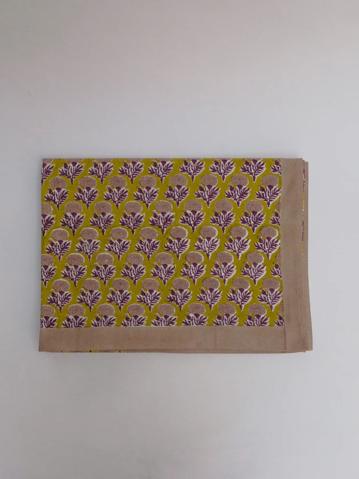 Sonya Plum Block-Printed Table Cloth