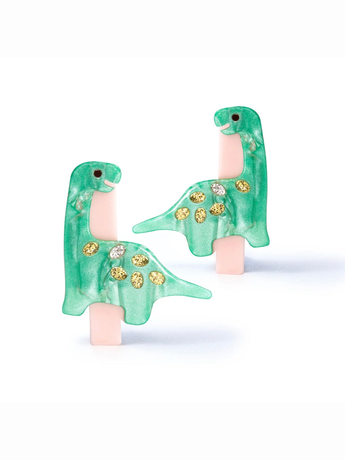 Green Preciousaurus Hair Clips