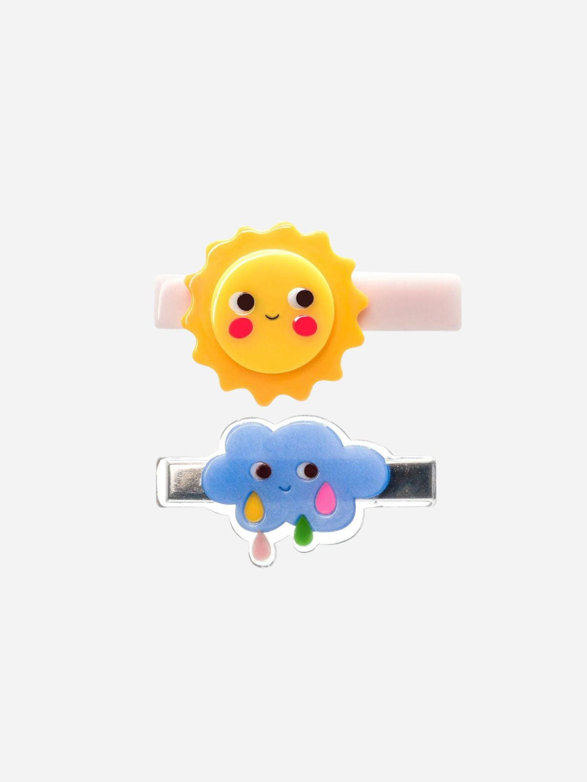 Sun Cloud Yellow Blue Hair Clips
