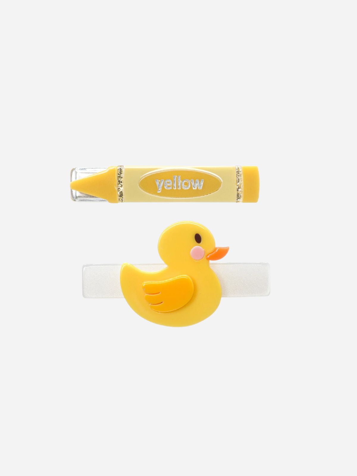 Duck Crayon Yellow Hair Clips