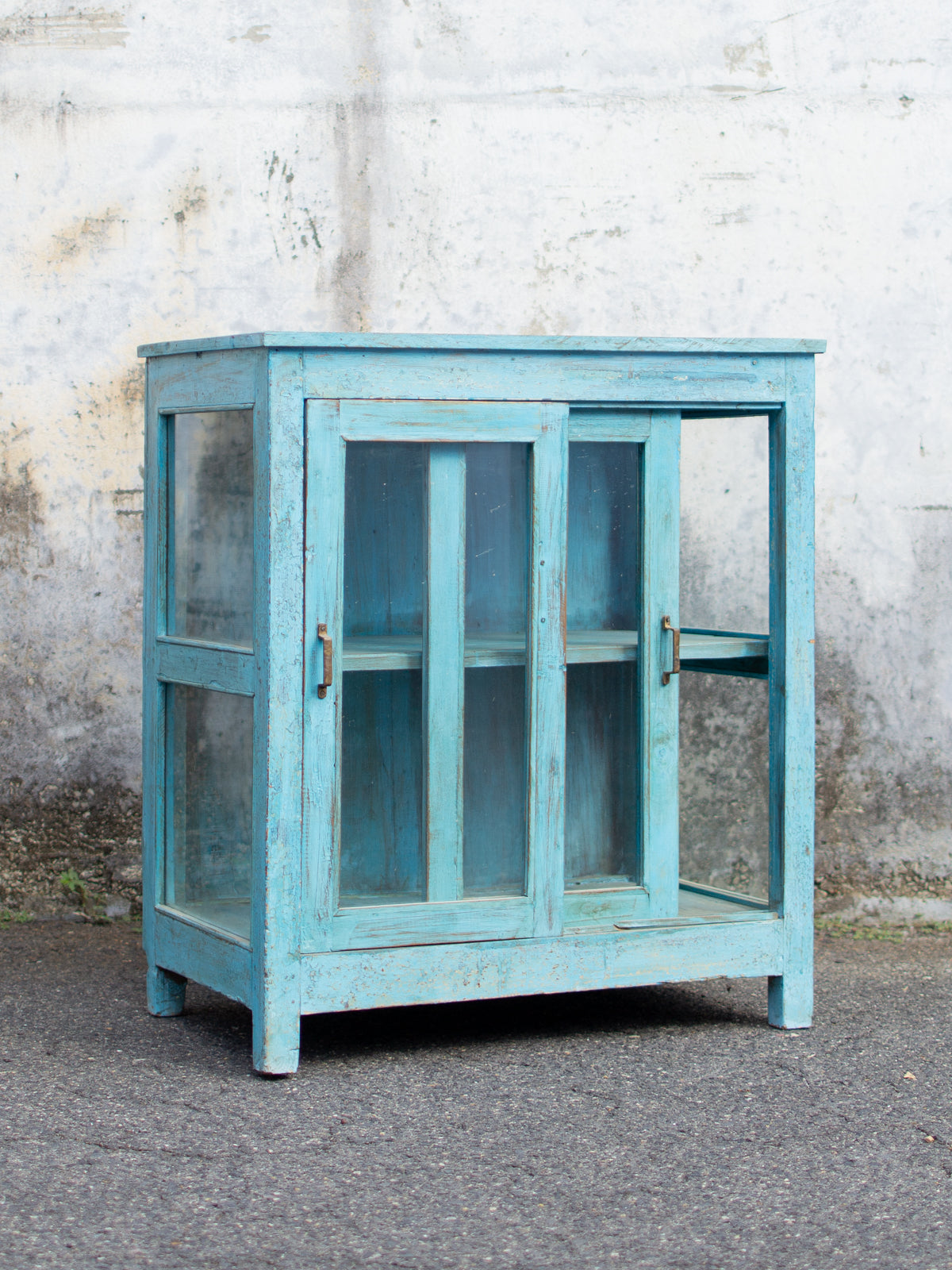 Antique Wooden Glass Cabinet