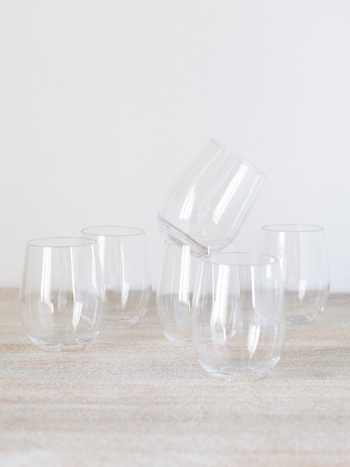 Stemless Acrylic Glasses, Set of 6