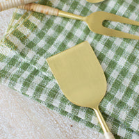 Steel & Rattan Cheese Server Set