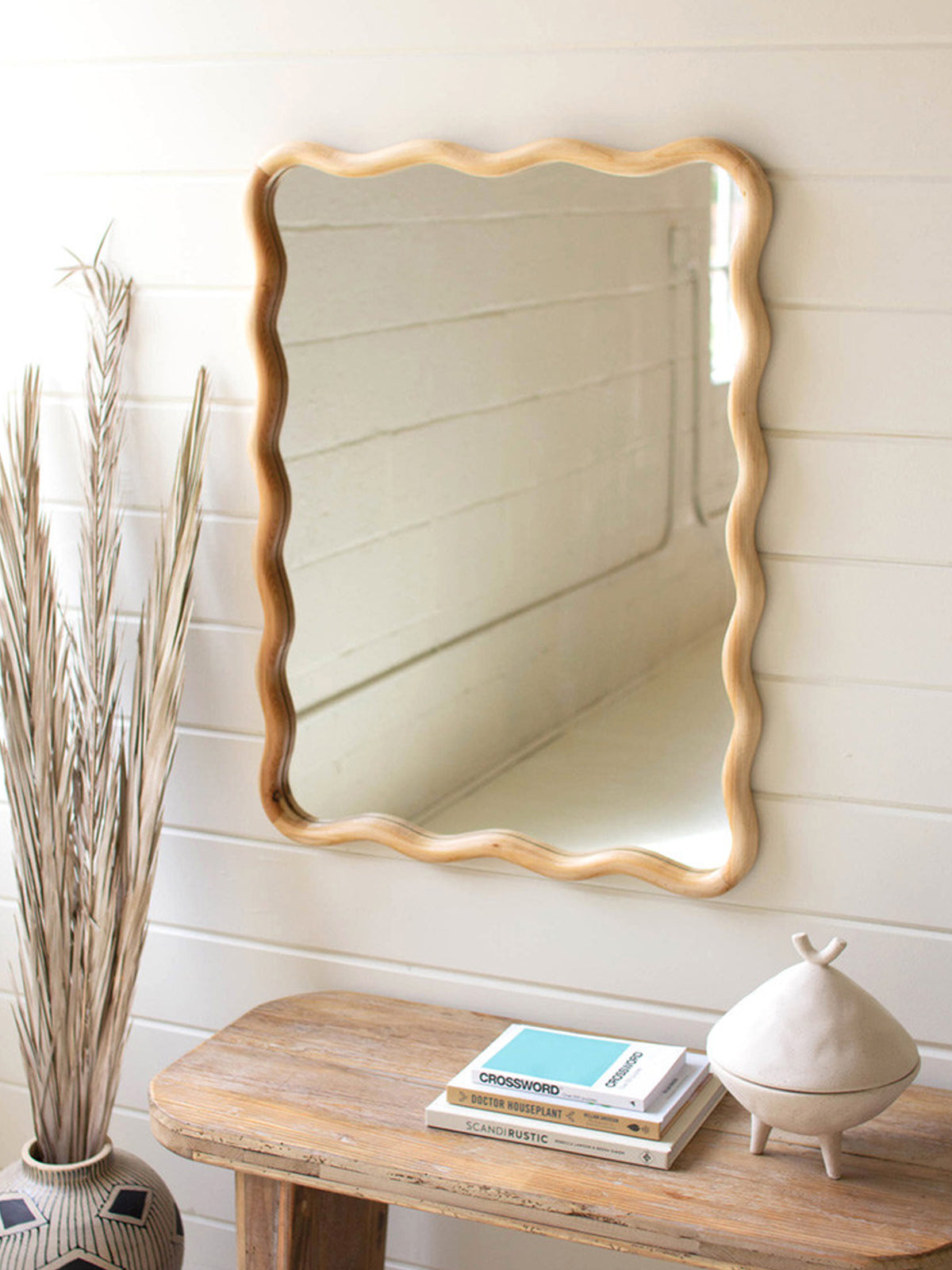 Wooden Squiggle Mirror