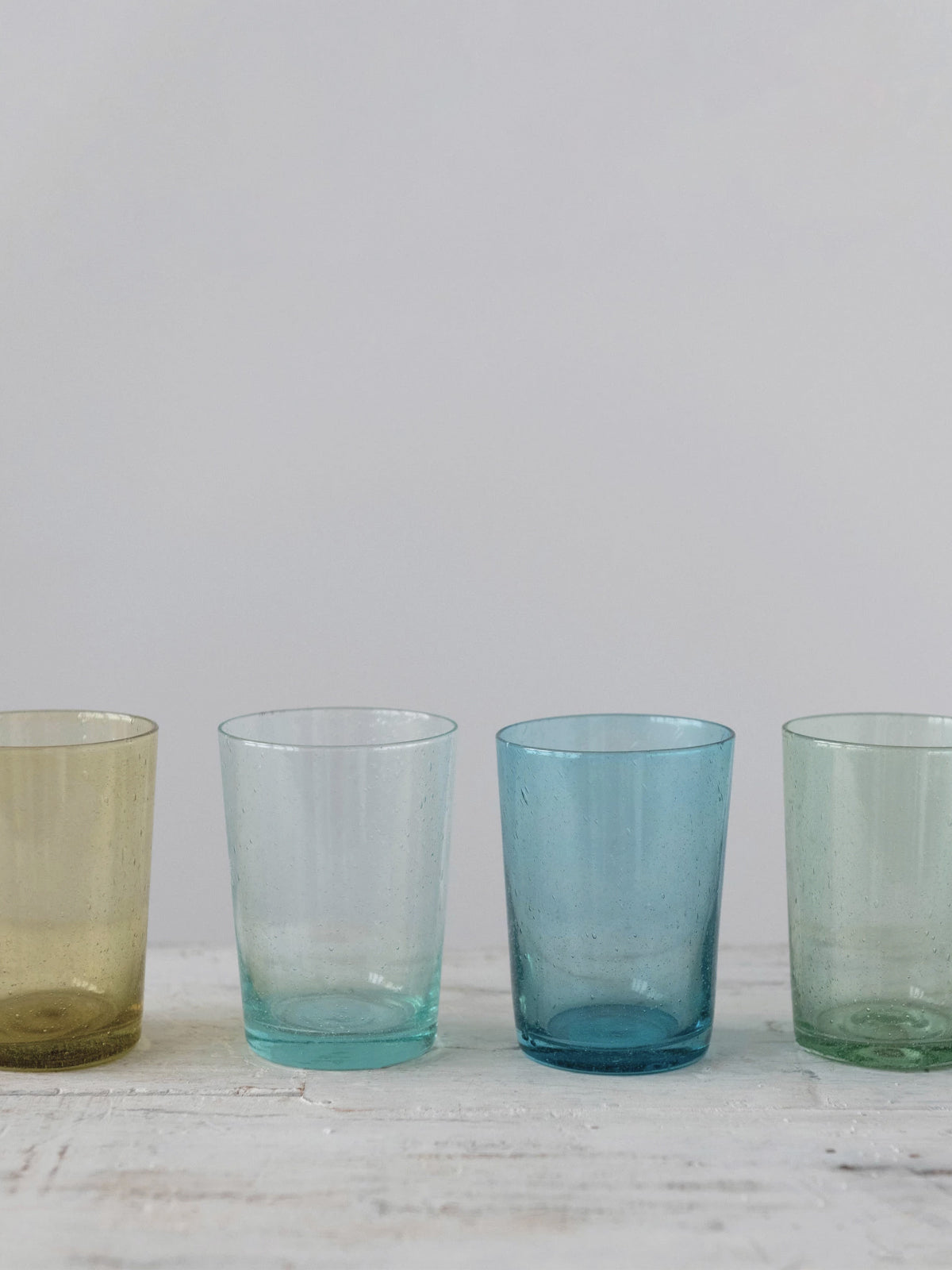 Colored Glass Tumblers, Set of 4