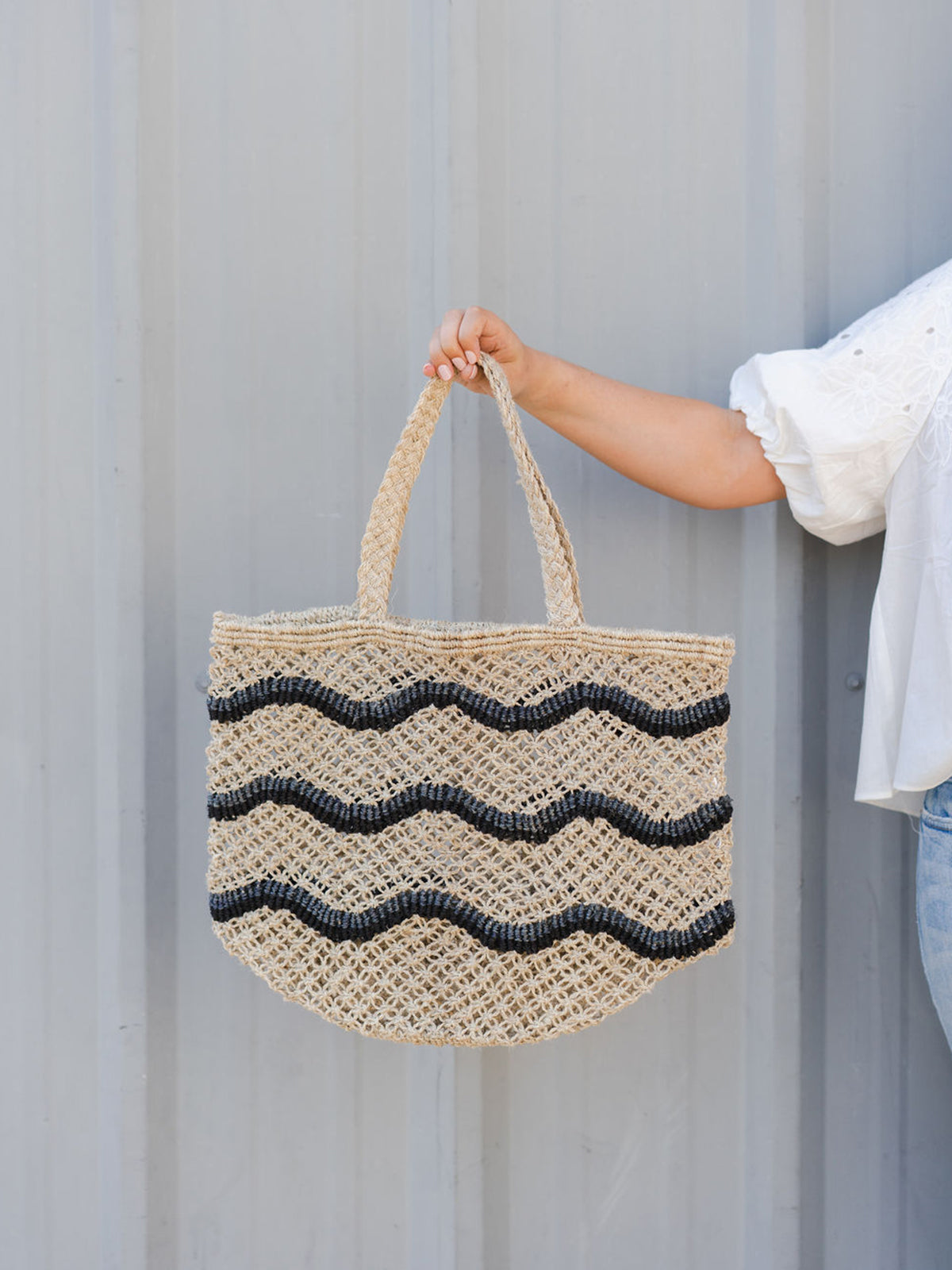 Alix Wave Jute Bag – Celadon at Home