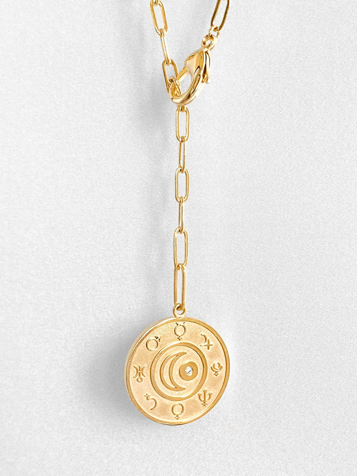 Alchemy Lariat Necklace, 14K Gold Plated
