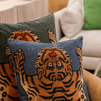 Blue Tibetan Tiger Pillow