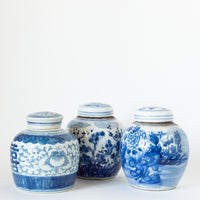 Happiness Blue and White Ginger Jar