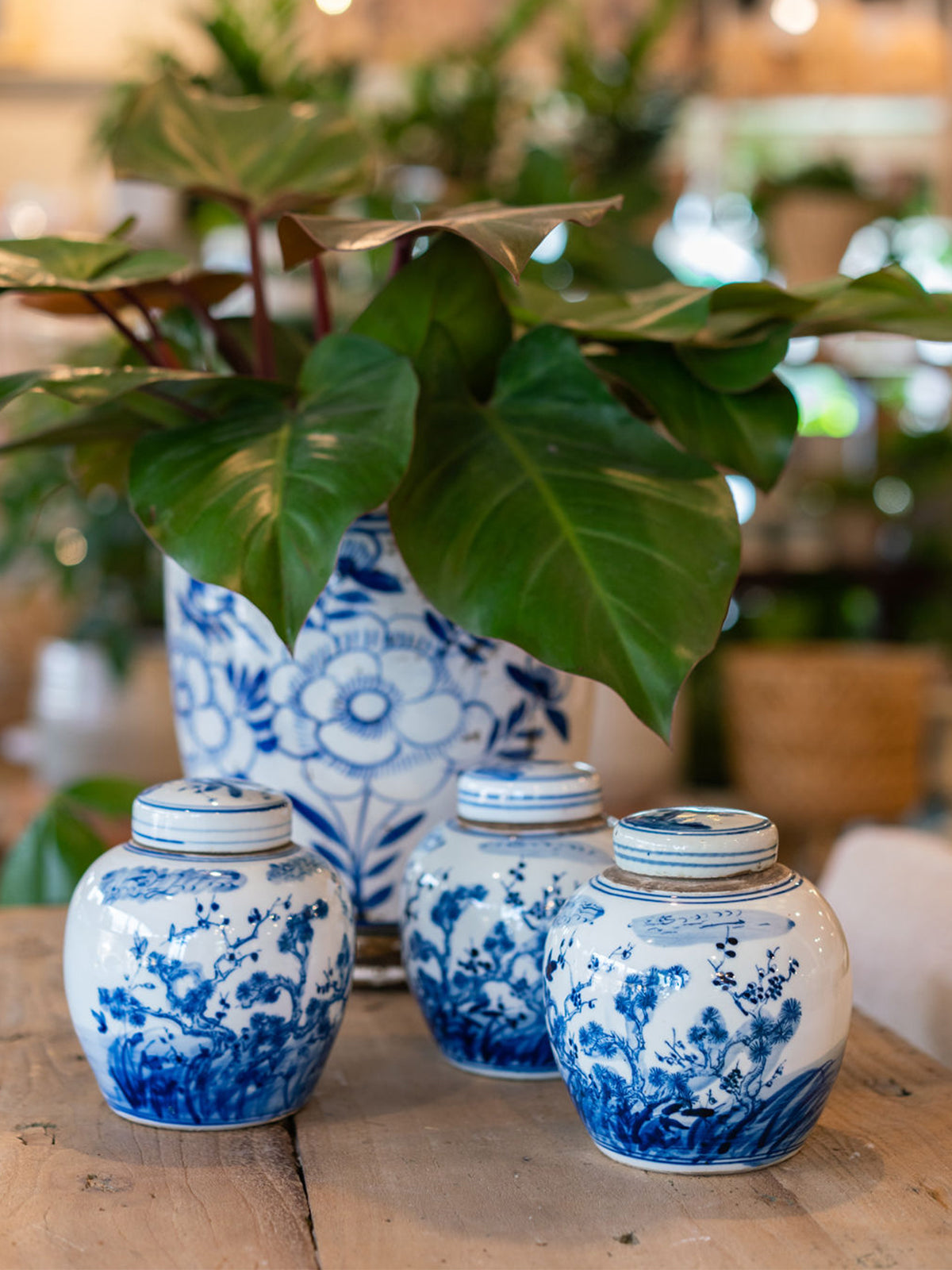 Peony Blue and White Ginger Jar