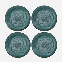 Large Green Serveur Plate, Set of 4