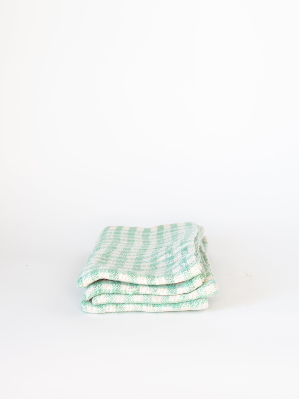 Aqua Gingham Linen Napkin, Set of 4