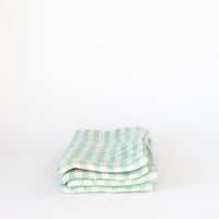 Aqua Gingham Linen Napkin, Set of 4