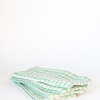 Aqua Gingham Linen Napkin, Set of 4