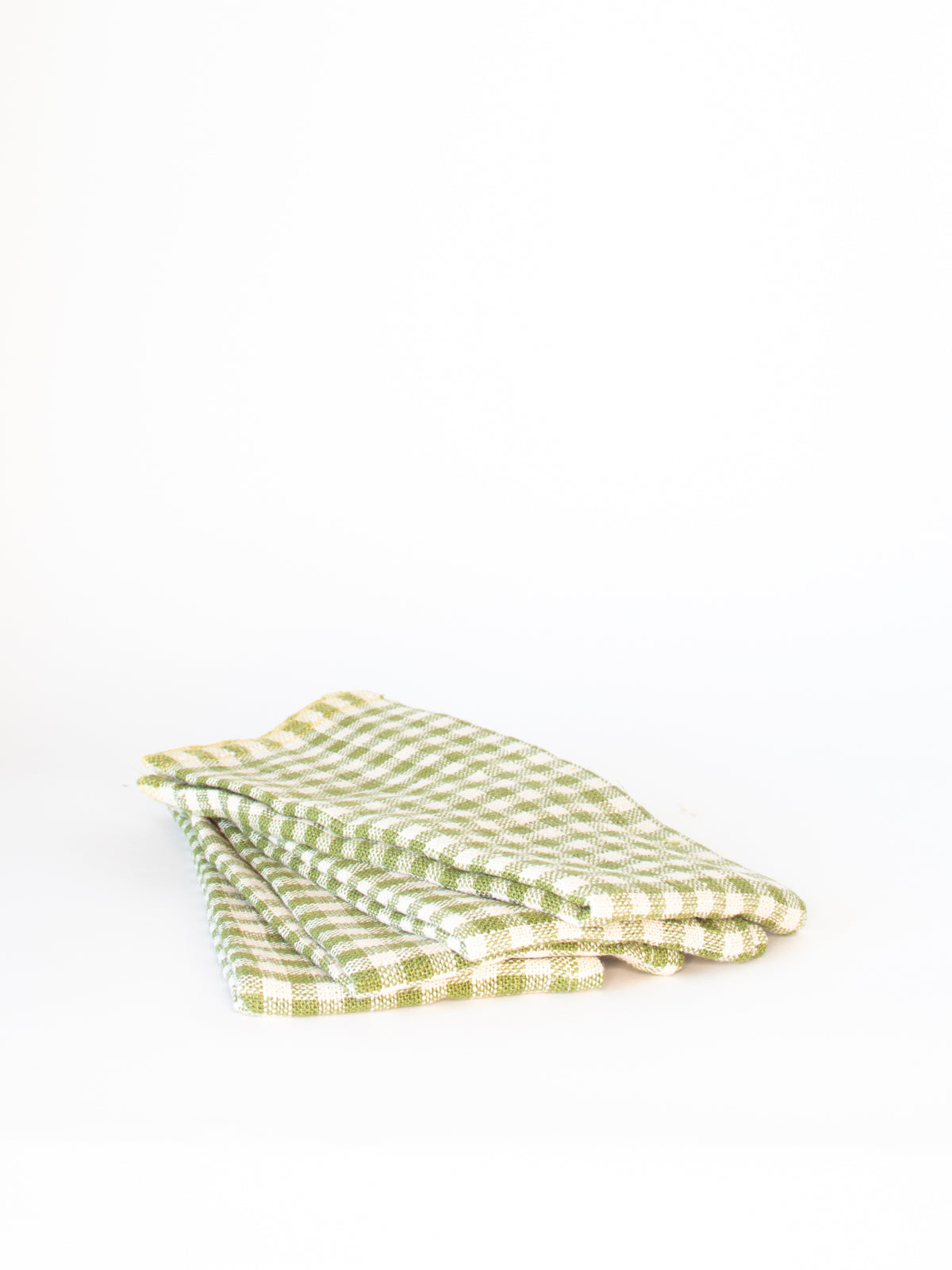 Green Gingham Linen Napkin, Set of 4