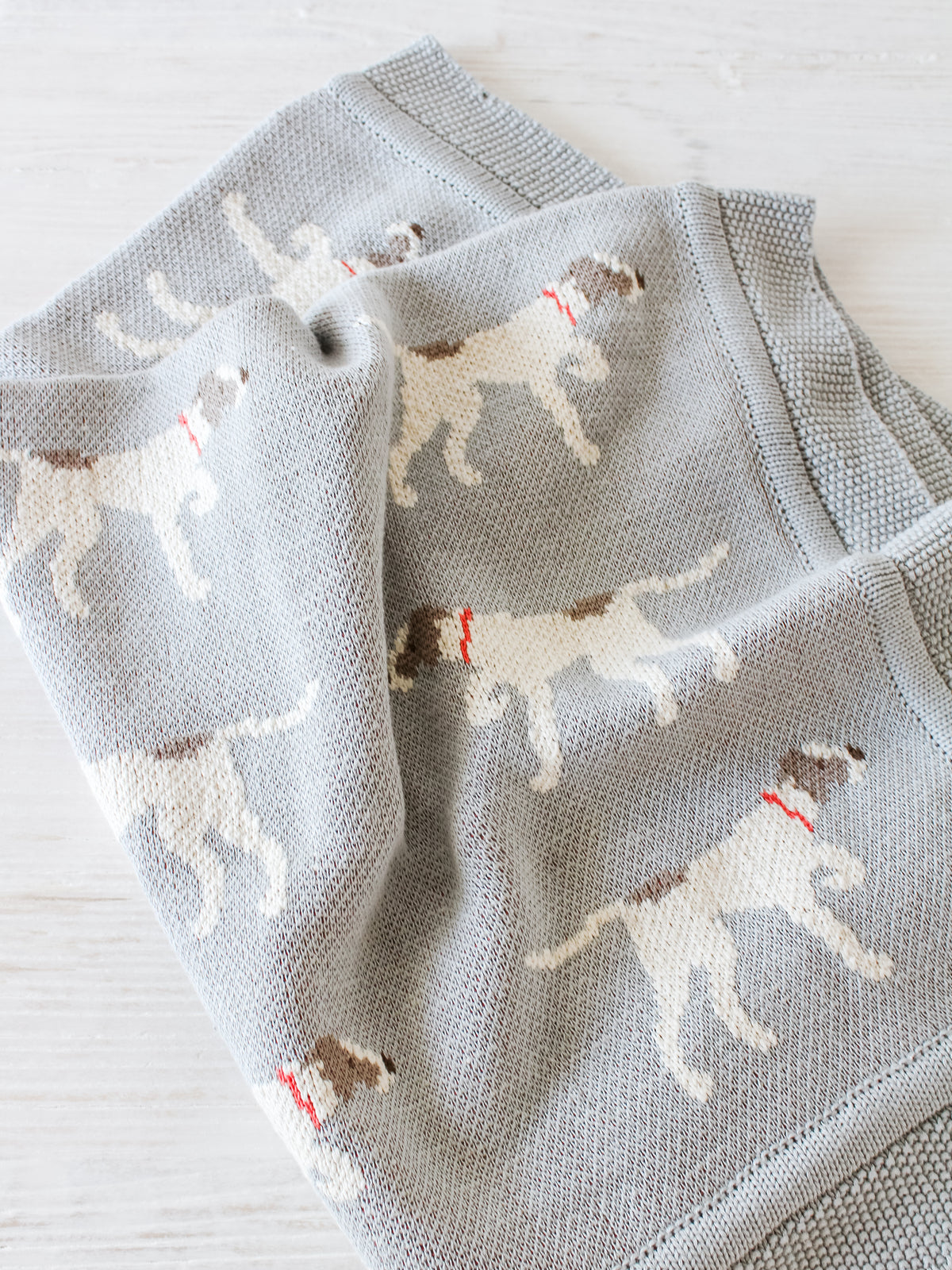Cotton Knit Dog Baby Blanket
