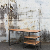 Open Desk with Iron Shelves